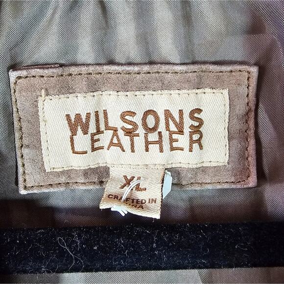 VTG Wilsons Leather Suede Jacket Blazer Womens XL Tan Western Minimal Maxima - Picture 7 of 7